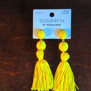 Yellow tassel earrings